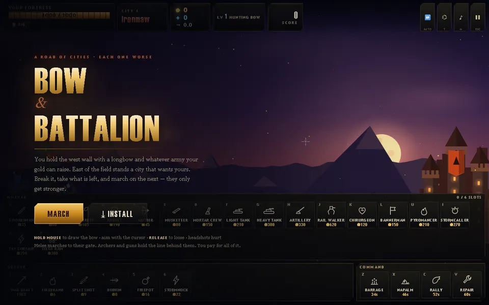 Screenshot of Bow & Battalion