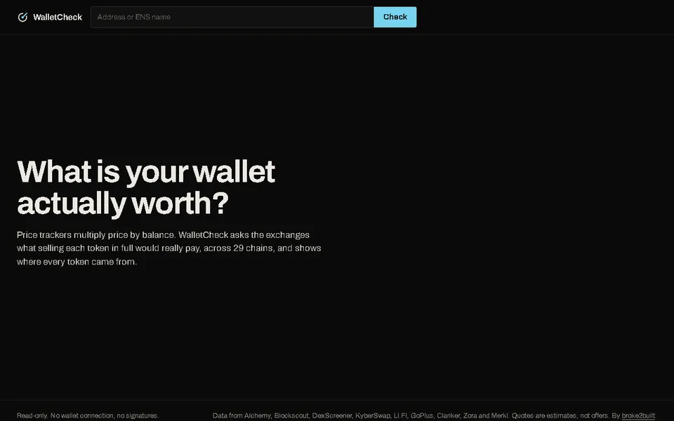Screenshot of WalletCheck
